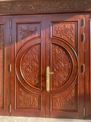 Thi công Cửa gỗ Lim Lam Phi nhà a Bắc thường tín 01